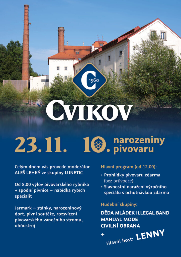 plakát oslavy 10 let pivovaru Cvikov